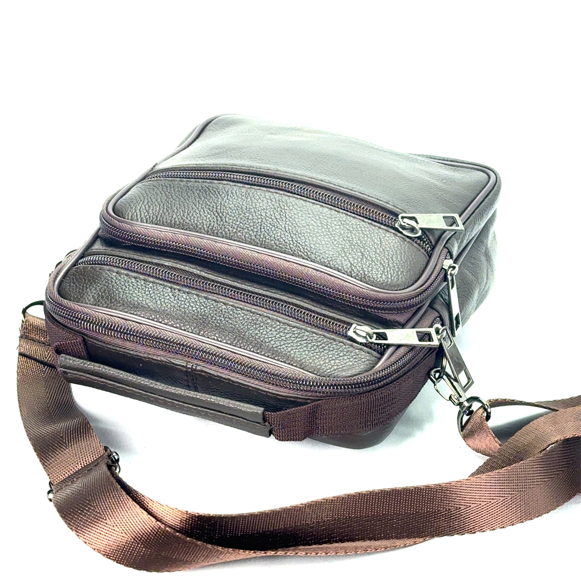 Borseta de umar , din piele naturala, maro , BBMP - 1335