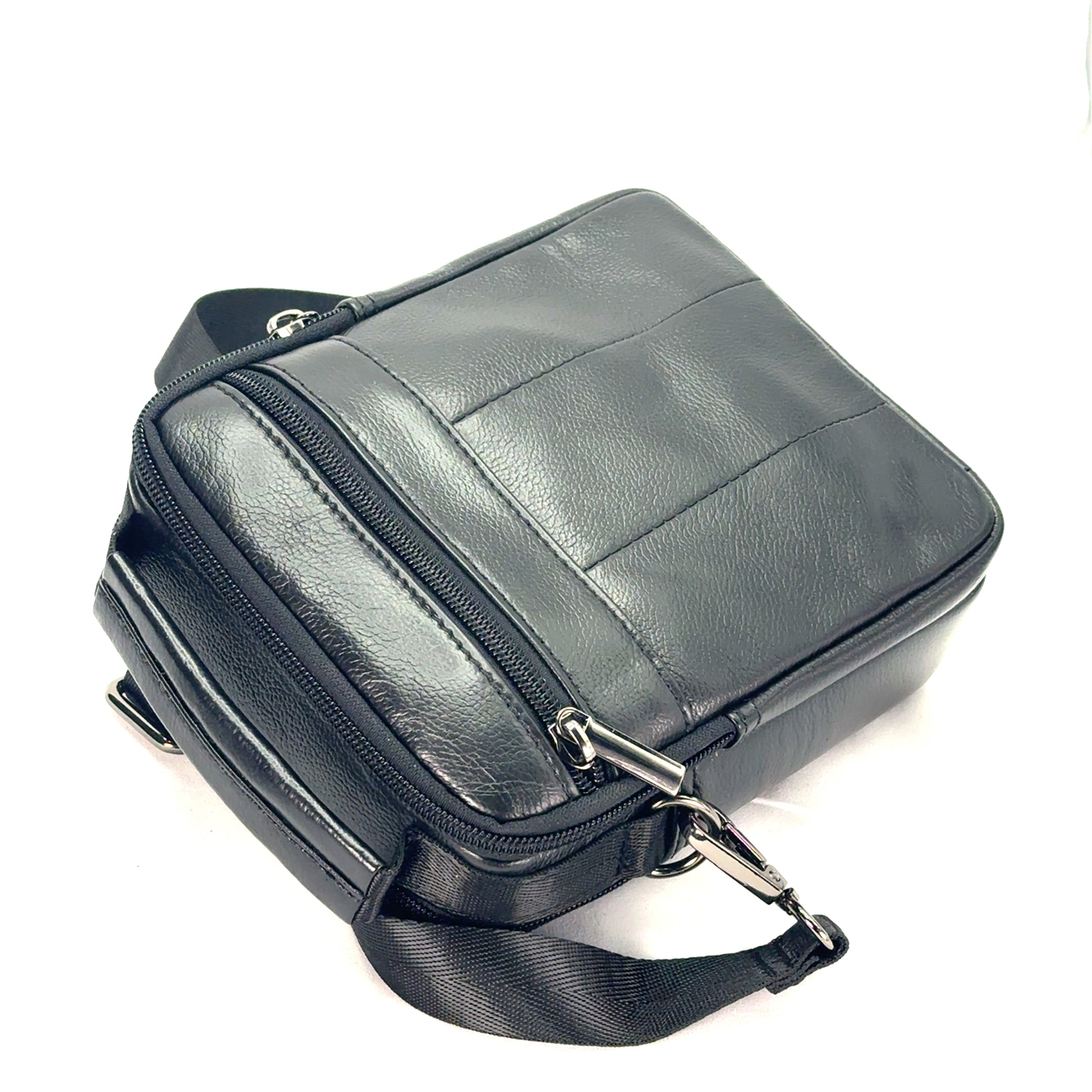 Borseta de umar , din piele naturala, negru , BBNP - 1445