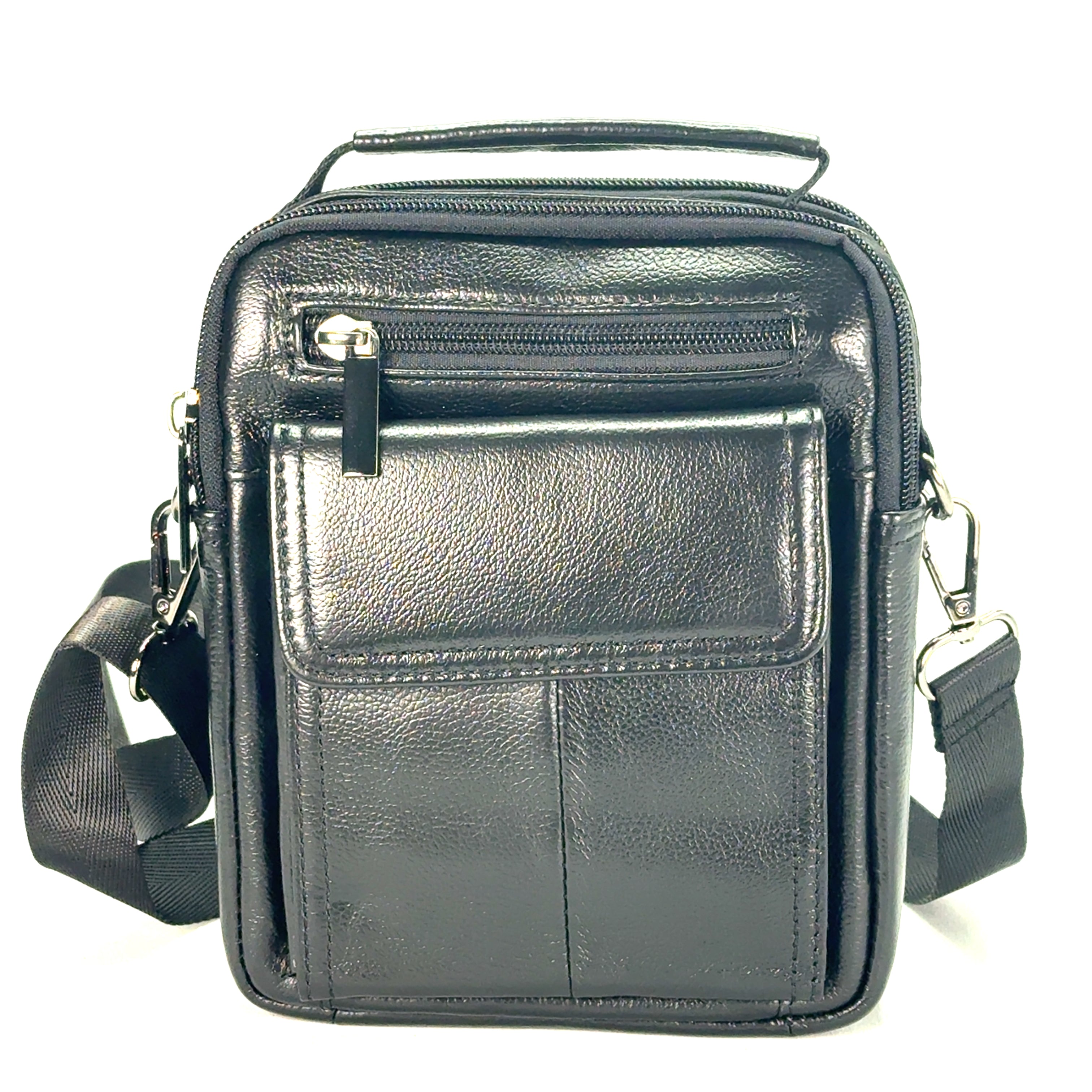 Borseta de umar , din piele naturala, negru , BBNP - 1445