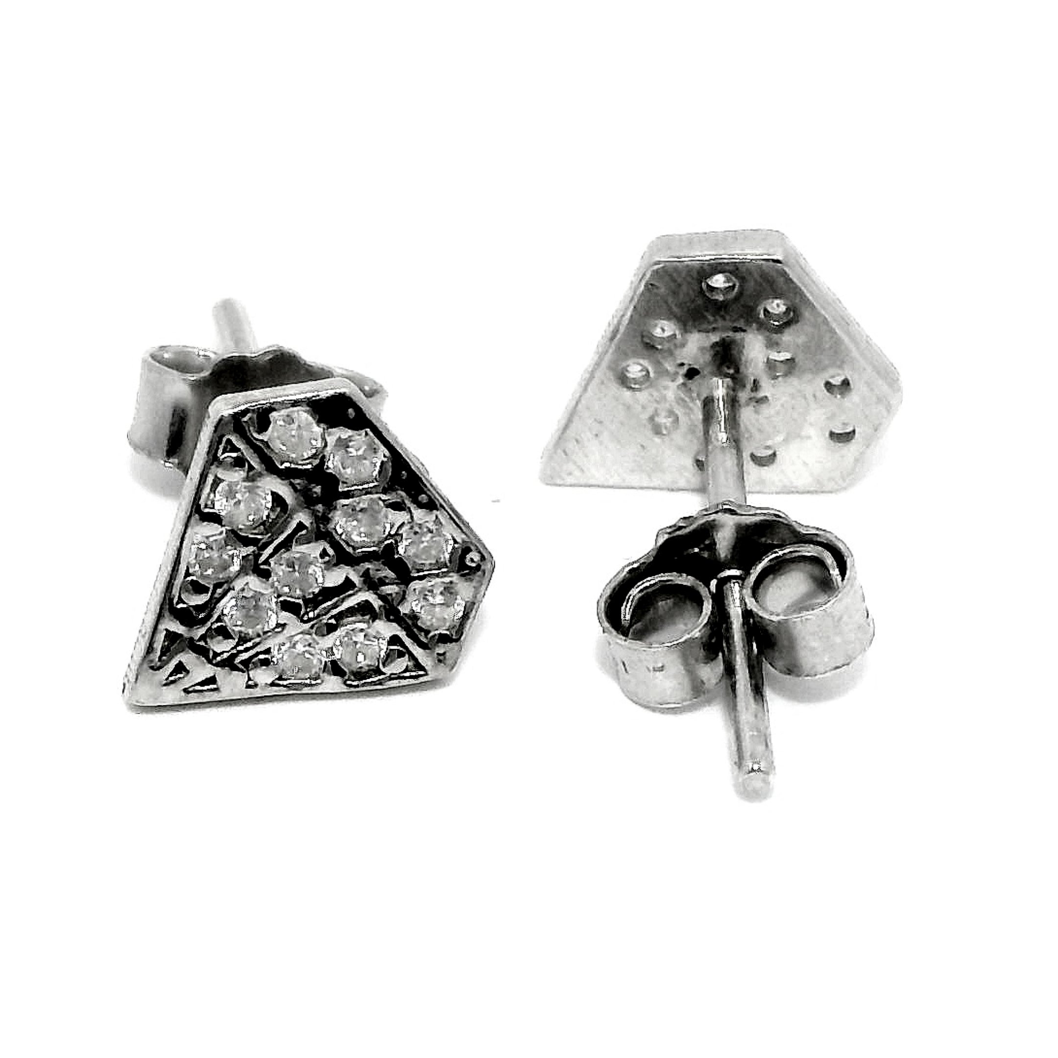 Cercei dama din argint in forma de diamant