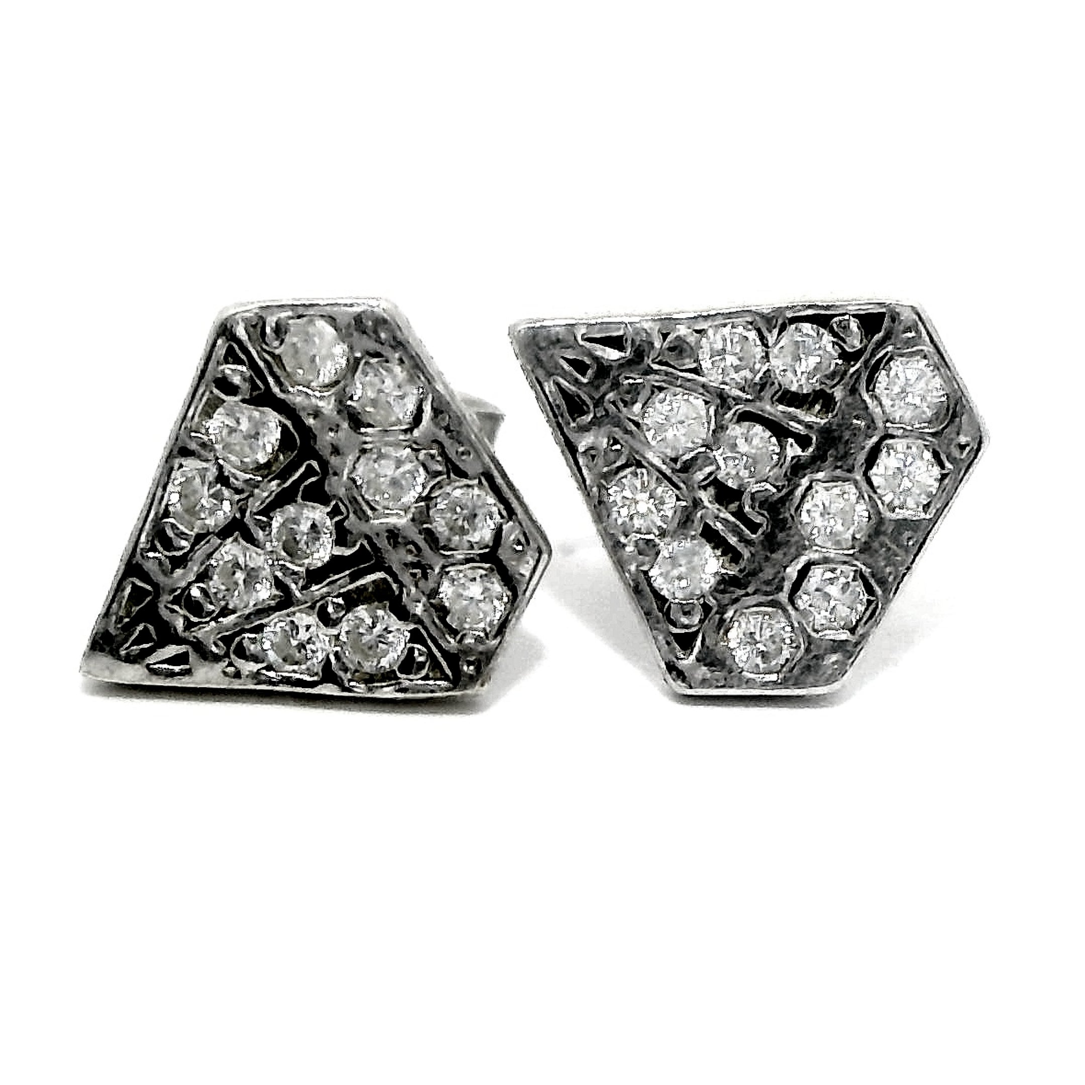 Cercei dama din argint in forma de diamant