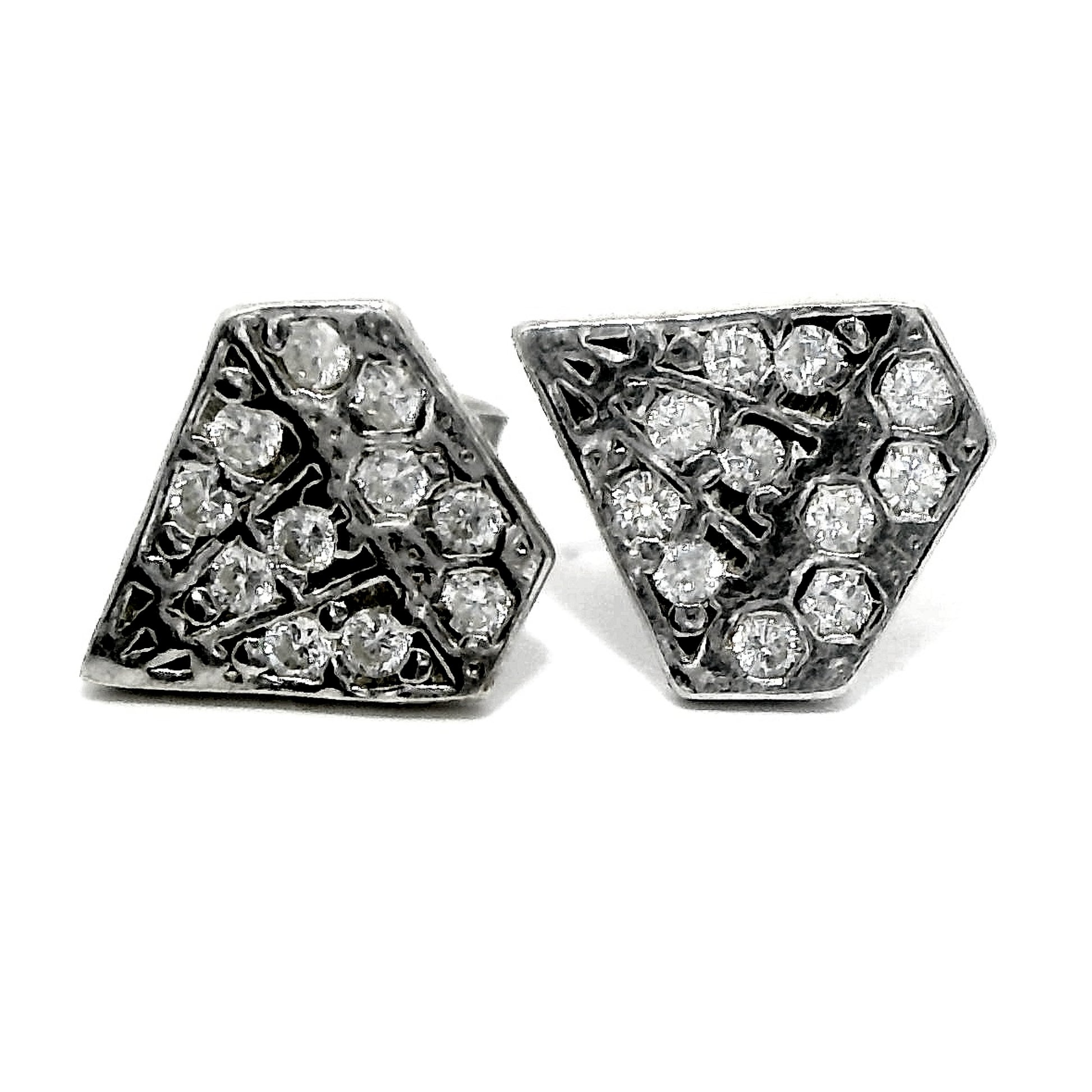 Cercei dama din argint in forma de diamant