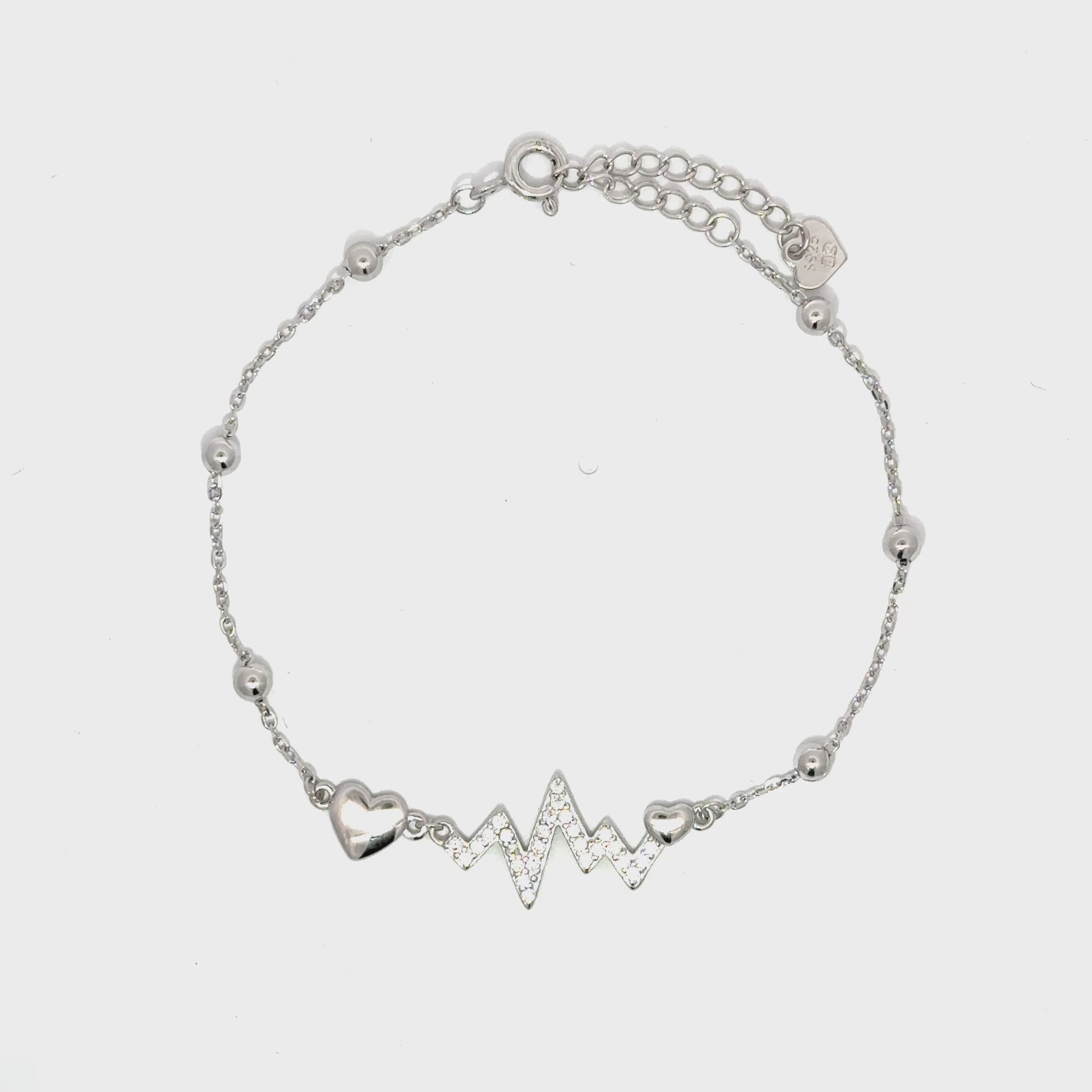 Brățară damă Pulsul Inimii, argint + zirconia