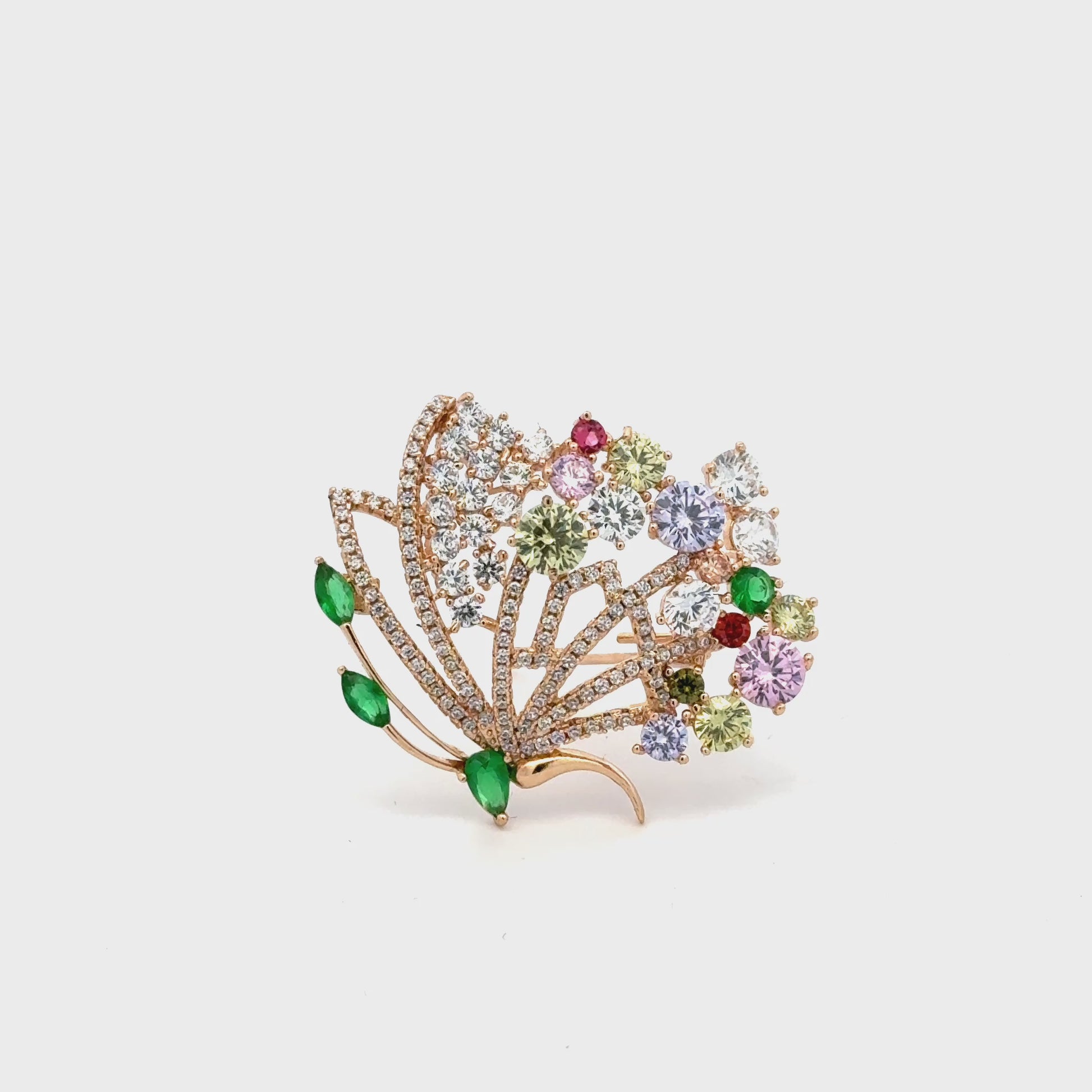 Broșă Swarovski în forma unui fluture – Placată cu Aur de 18K