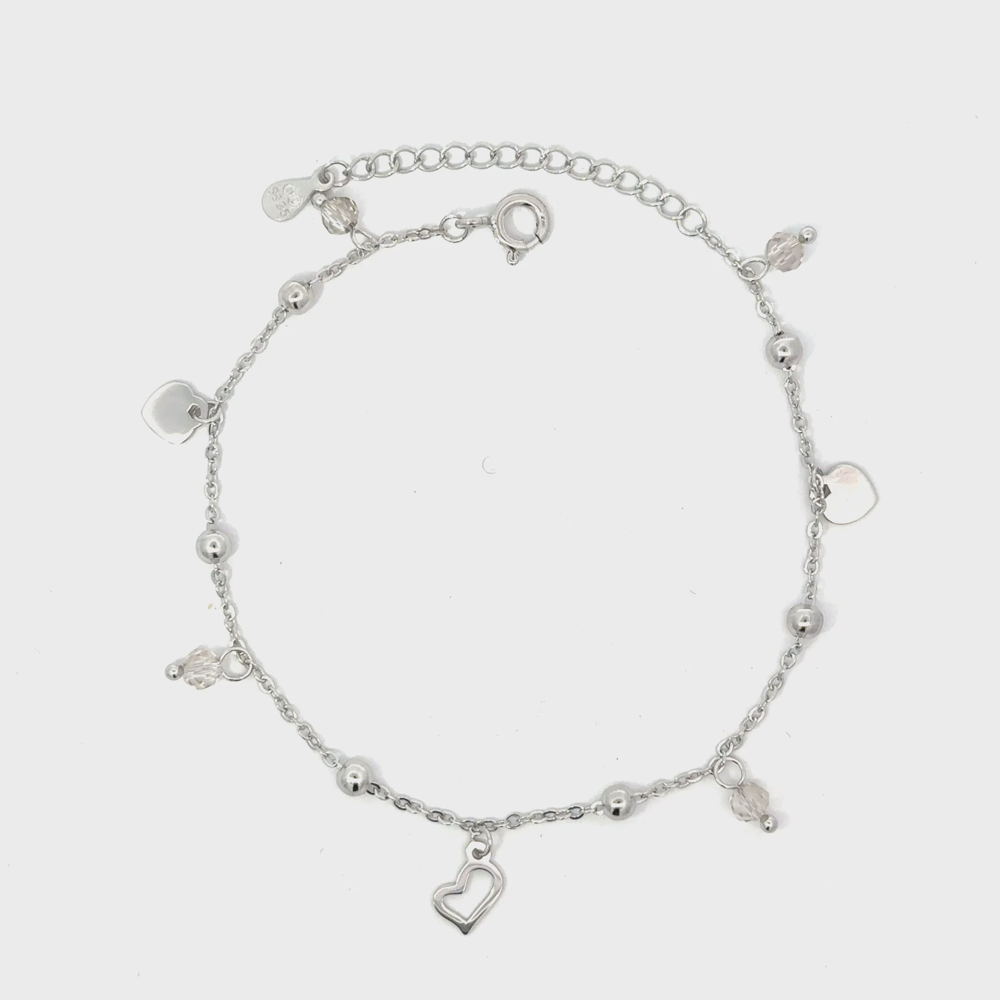 Brățară damă Inimi Înșiruite, argint