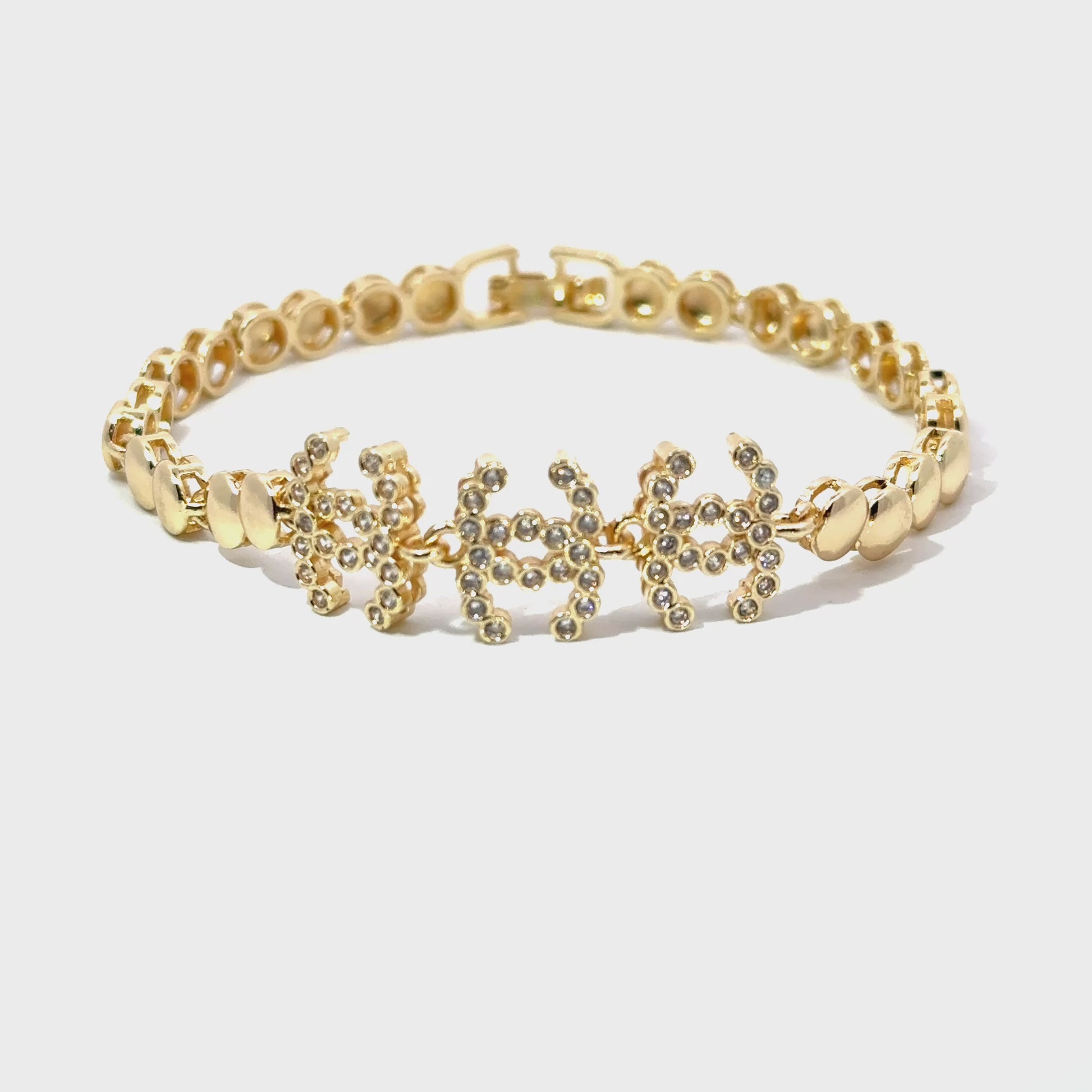 Brățară damă ”Chanel”, placată cu aur + zirconia