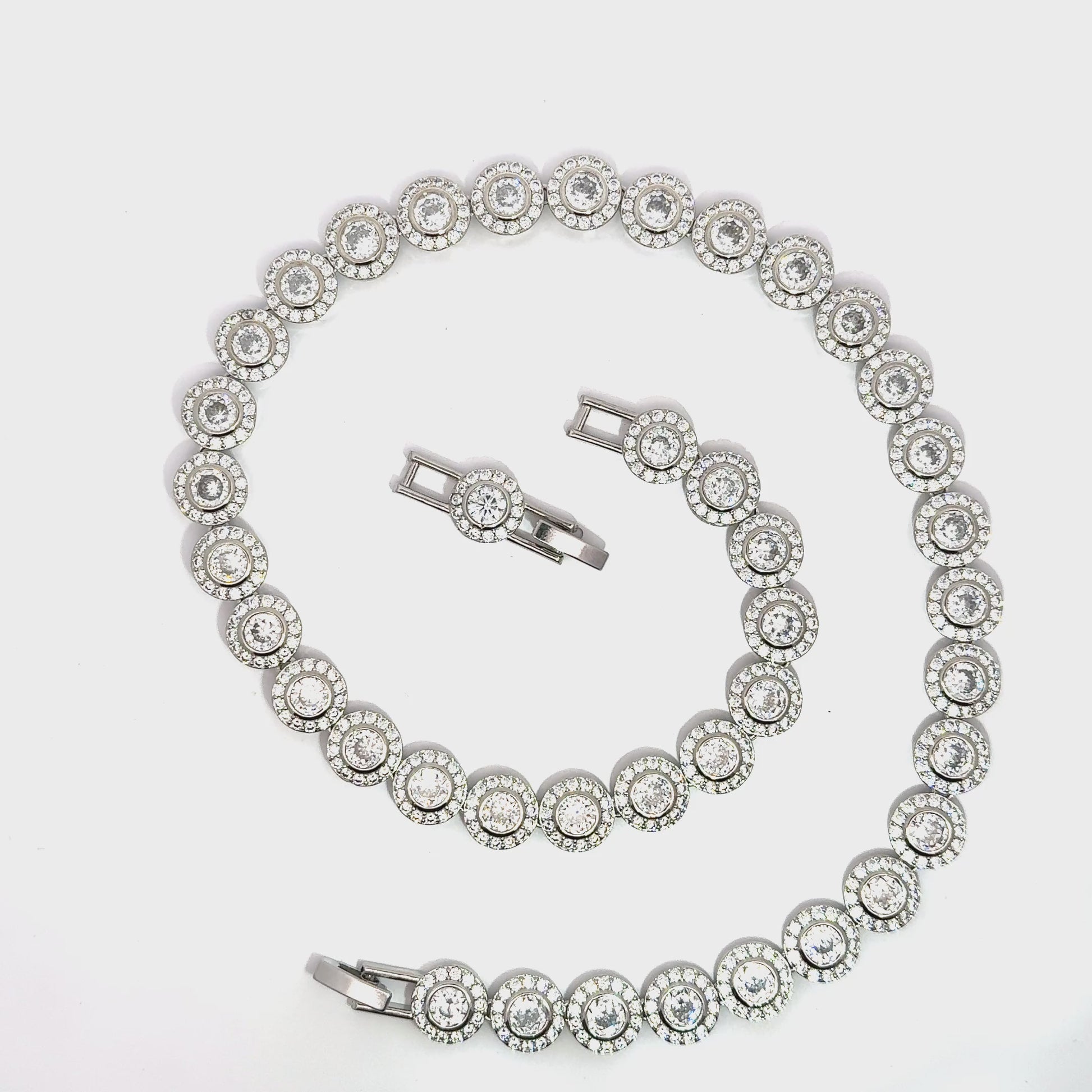 Colier damă Fashion, placat cu rodiu + cristale zirconia