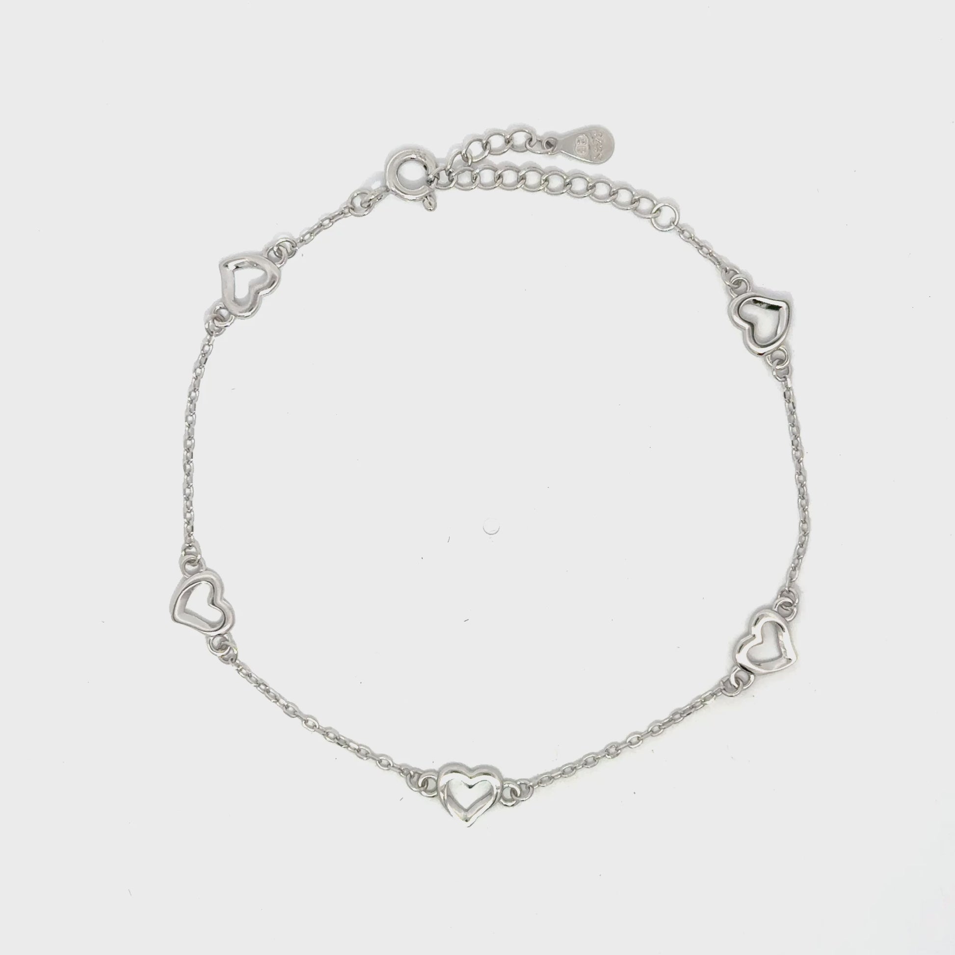 Brățară damă Inimioare argintii, argint