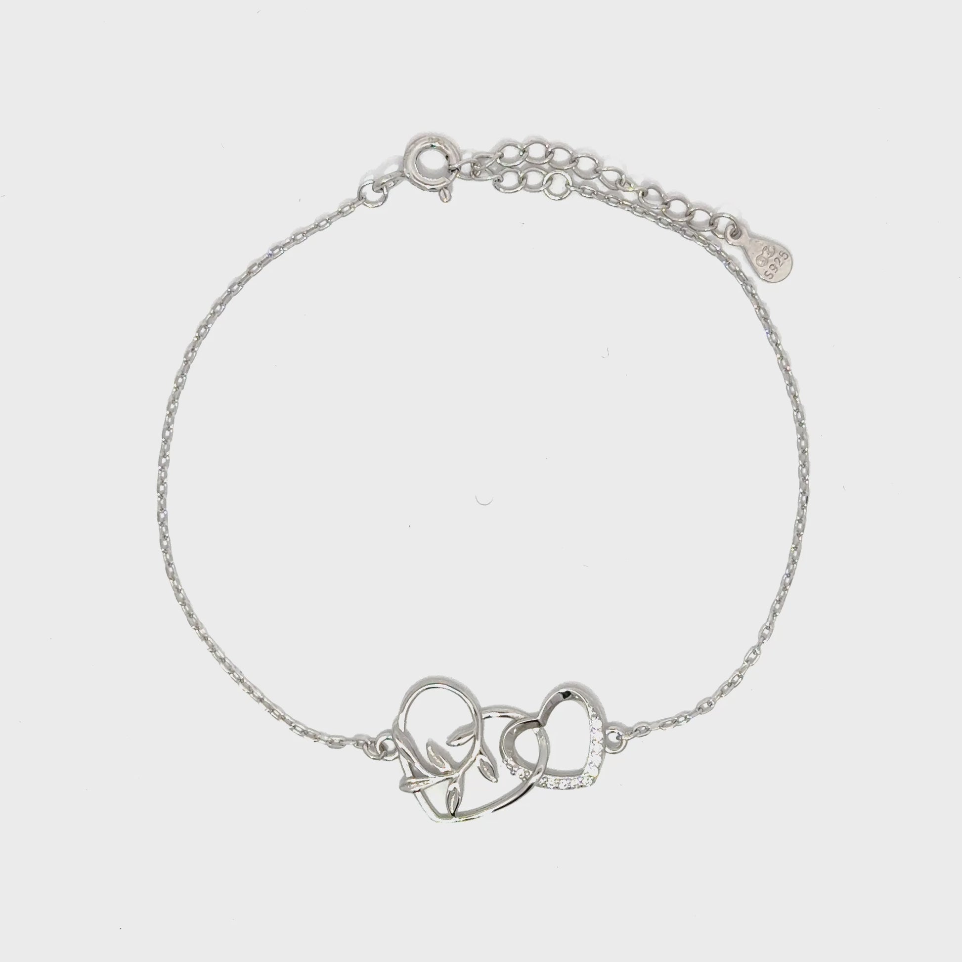 Brățară damă Inimi de Primavară, argint + zirconia