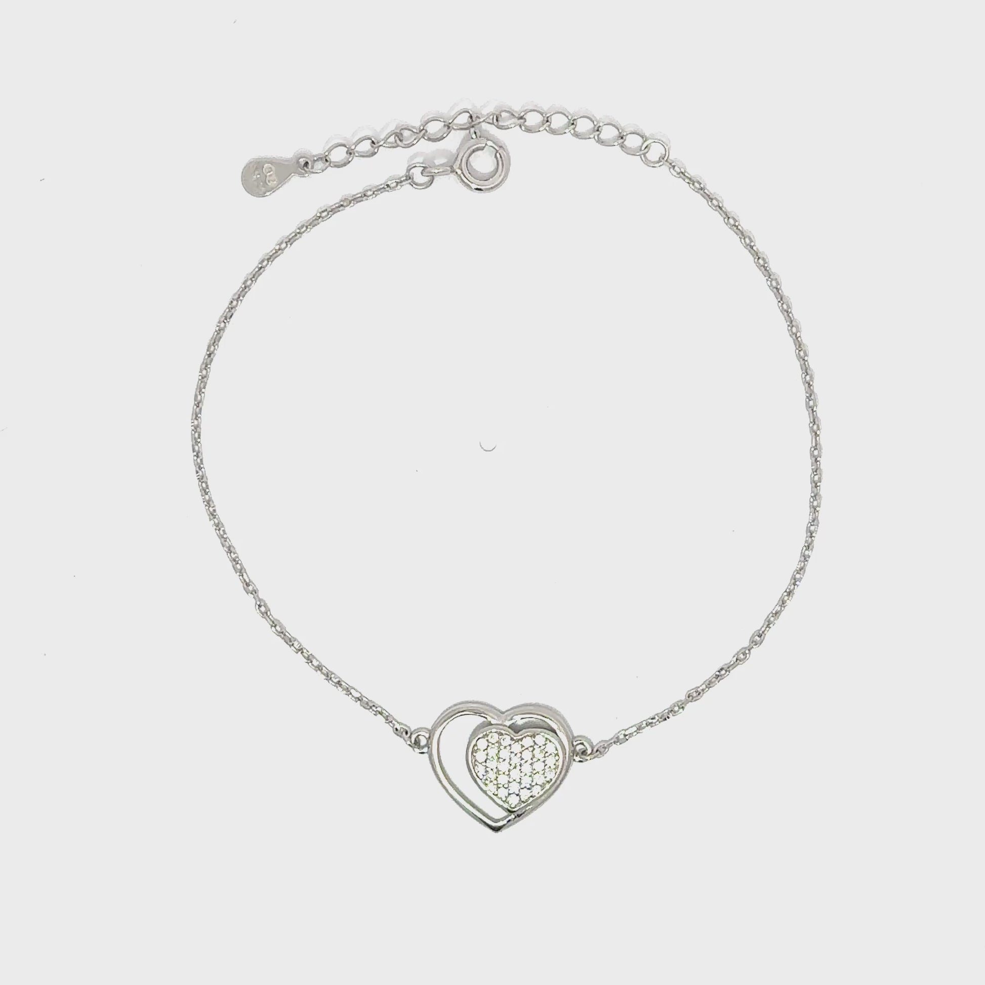 Brățară damă Inimă Împlinită, argint+zirconia