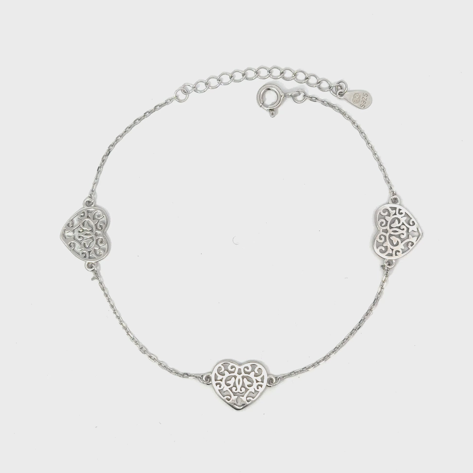 Brățară damă Inimă Înflorată, argint