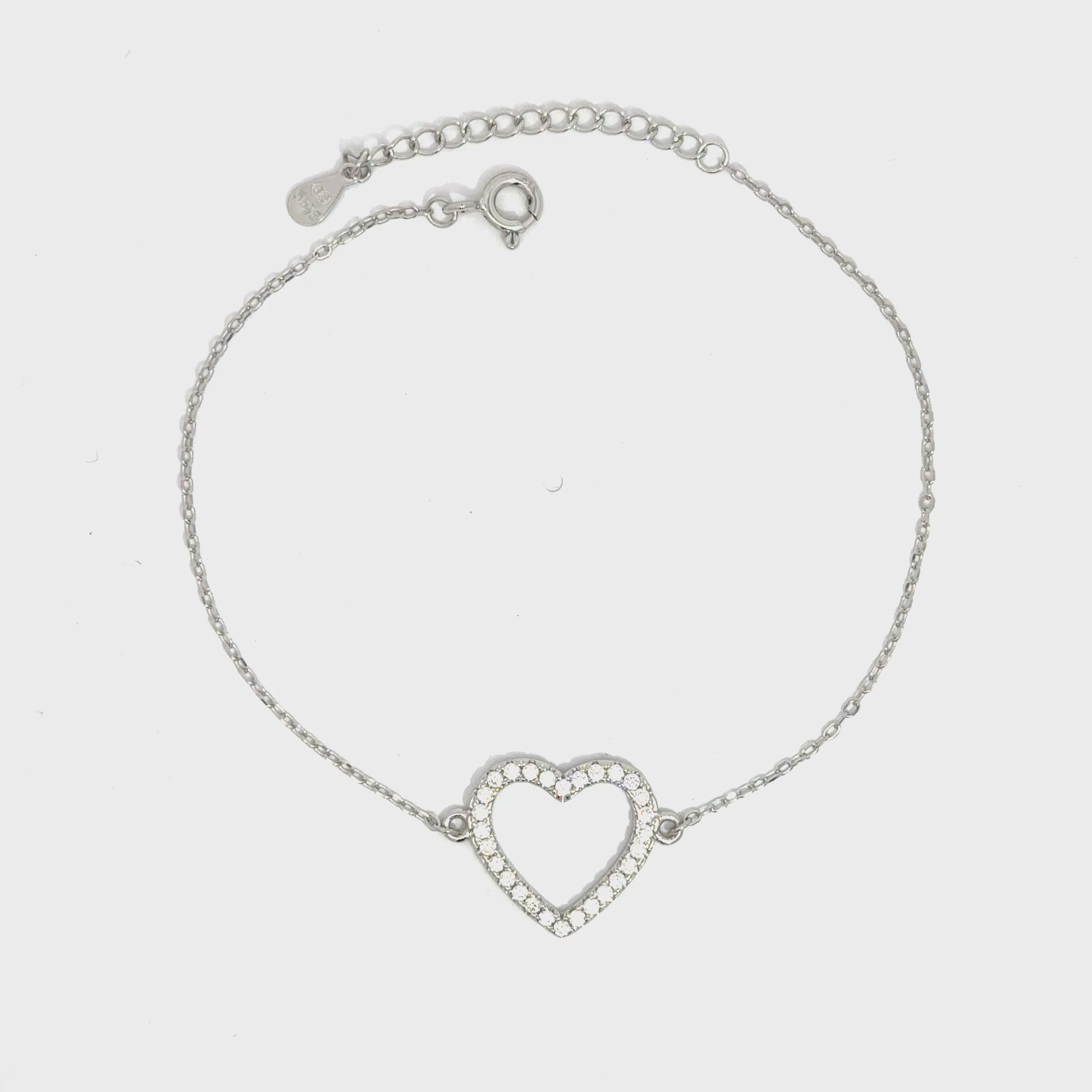 Brățară damă Inimă, argint+zirconia