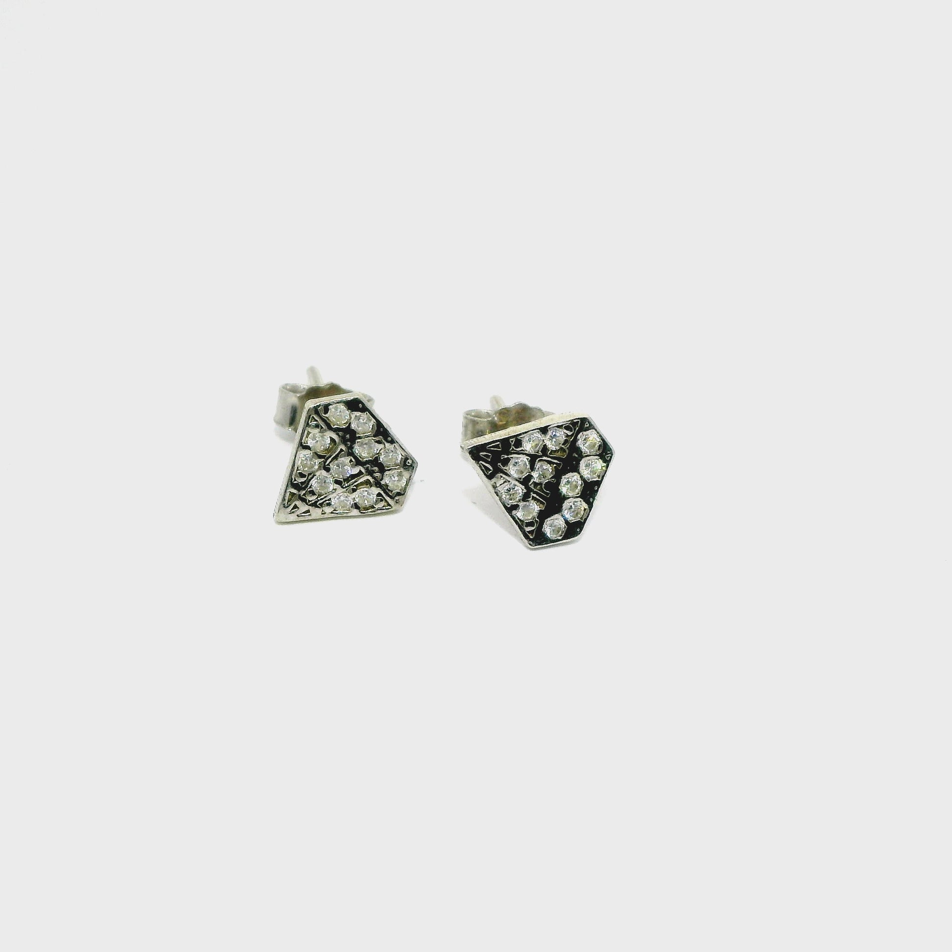 Cercei dama din argint in forma de diamant
