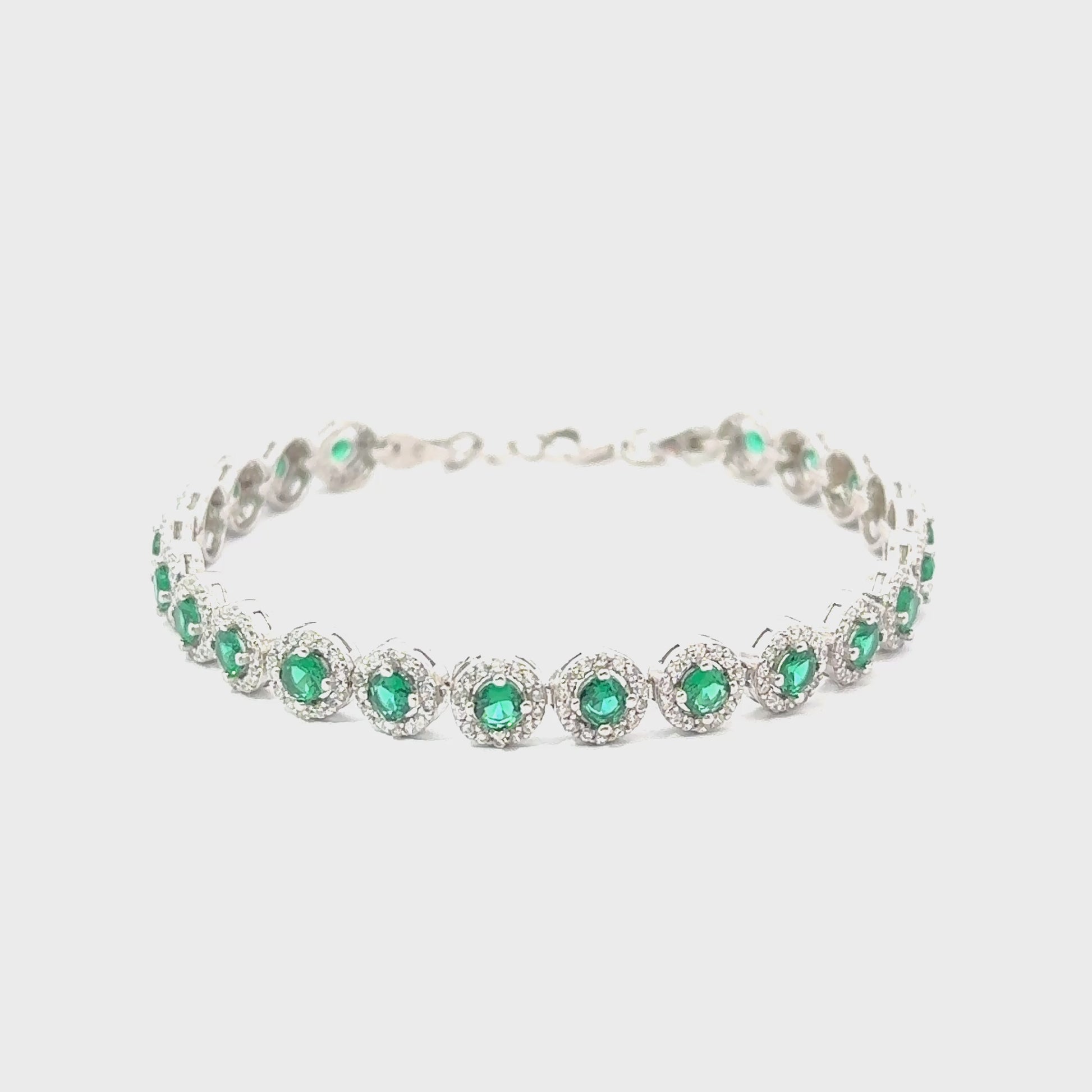 Brățară damă Verde Smarald, argint + zirconia
