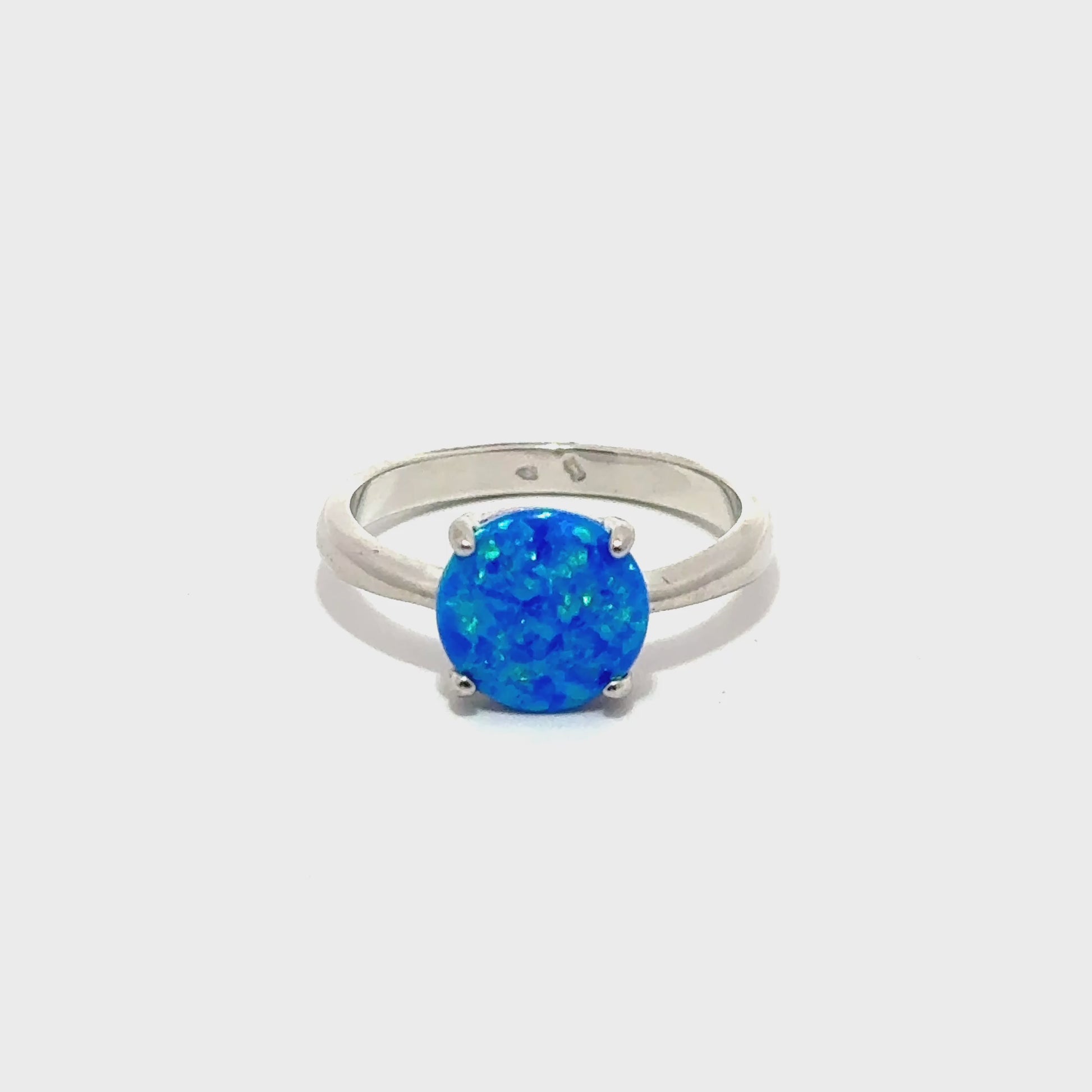 Inel dama din argint cu piatra opal rotunda ID-01