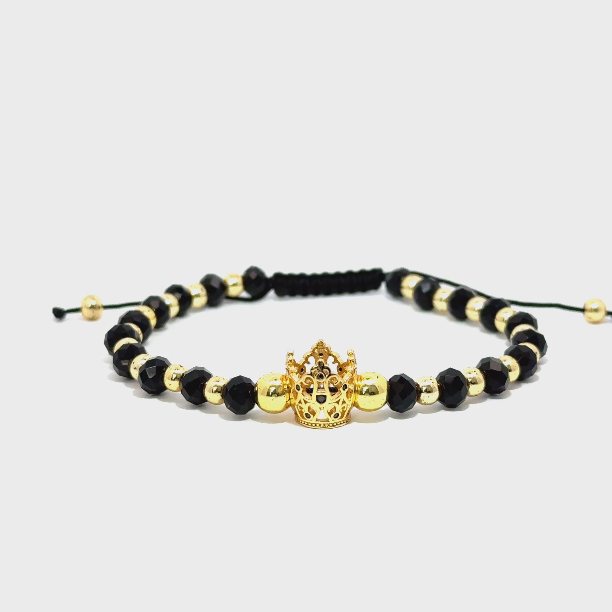 Bratara barbati din cristale negre cu elemente Swarovski