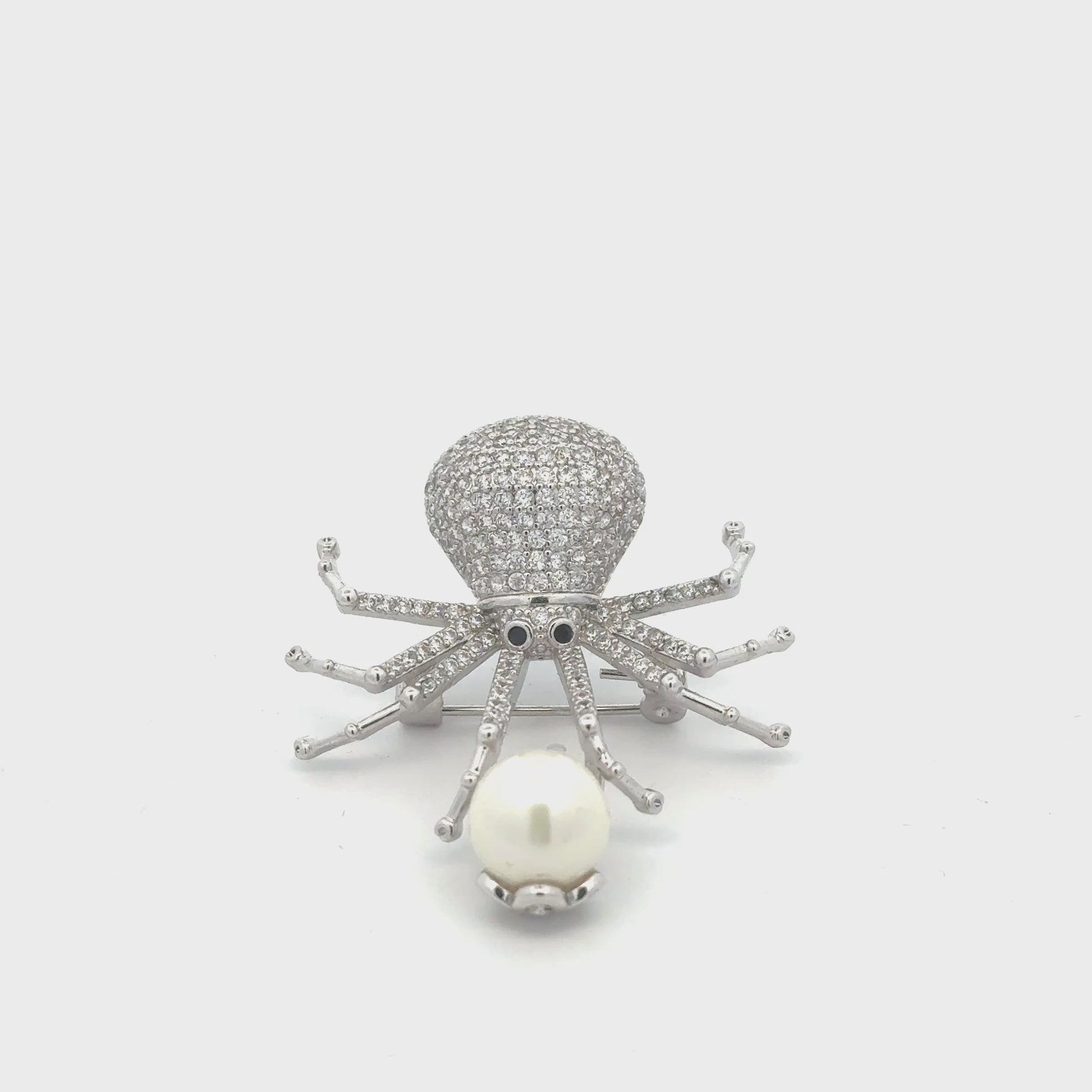 Broșă Swarovski Păianjen – placată cu aur 18K, din oțel inoxidabil