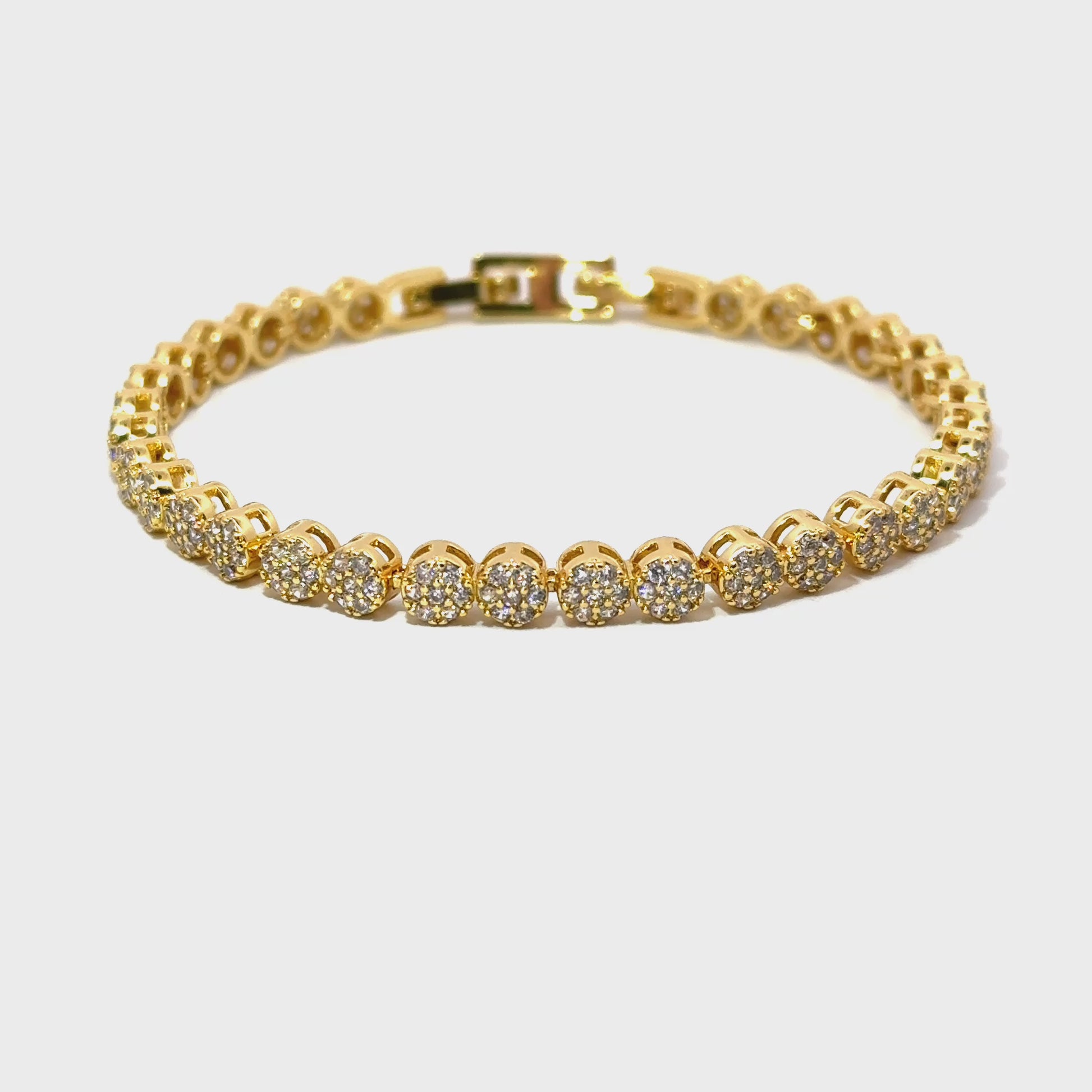 Brățară damă ”Pavé”, placată cu aur + zirconia