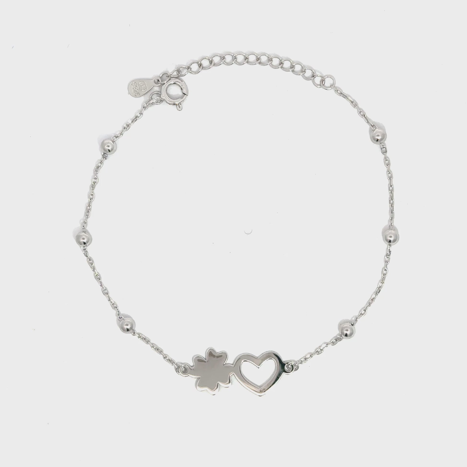 Brățară damă Inimă Norocoasă, argint rodiat