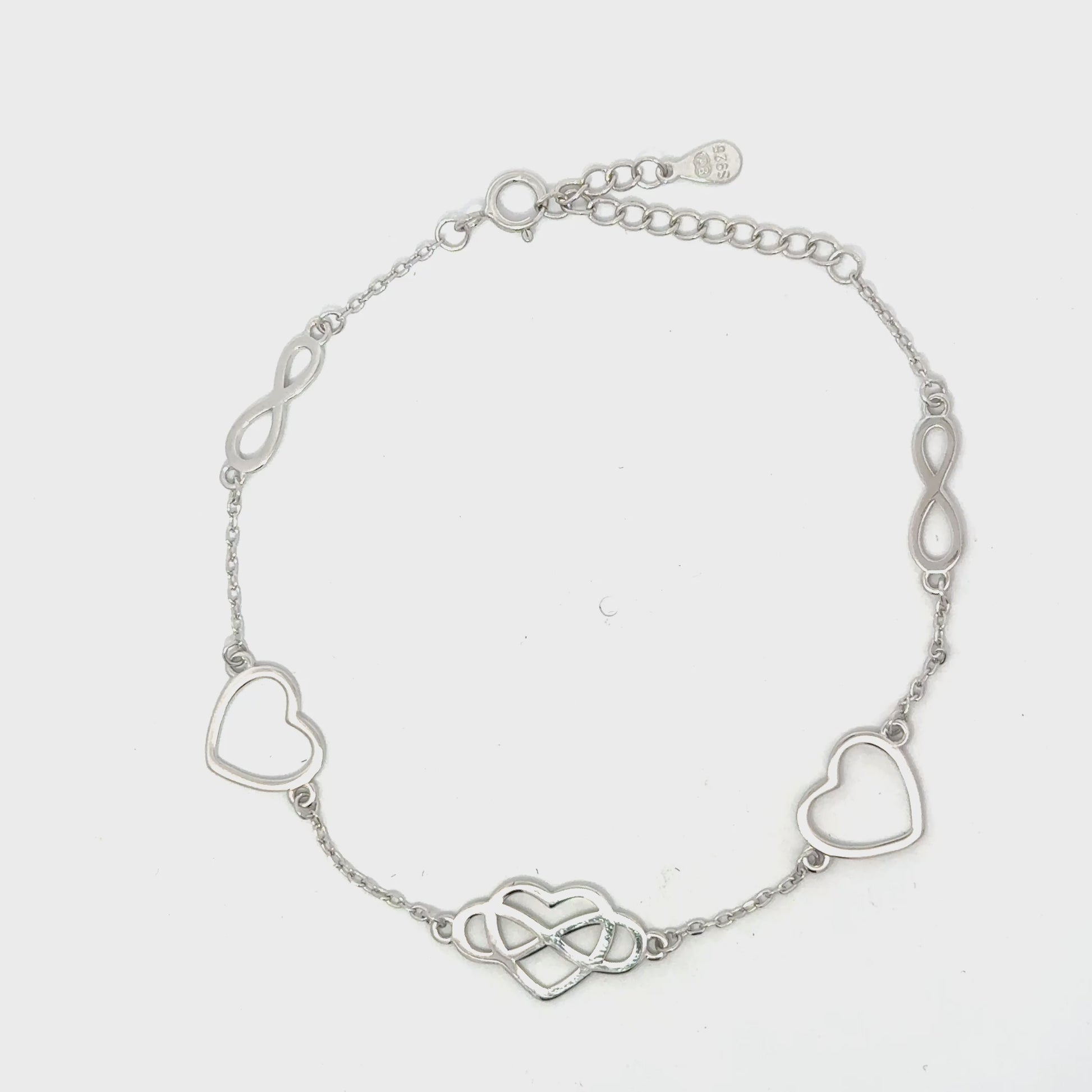 Brățară damă Inimă Infinit, argint