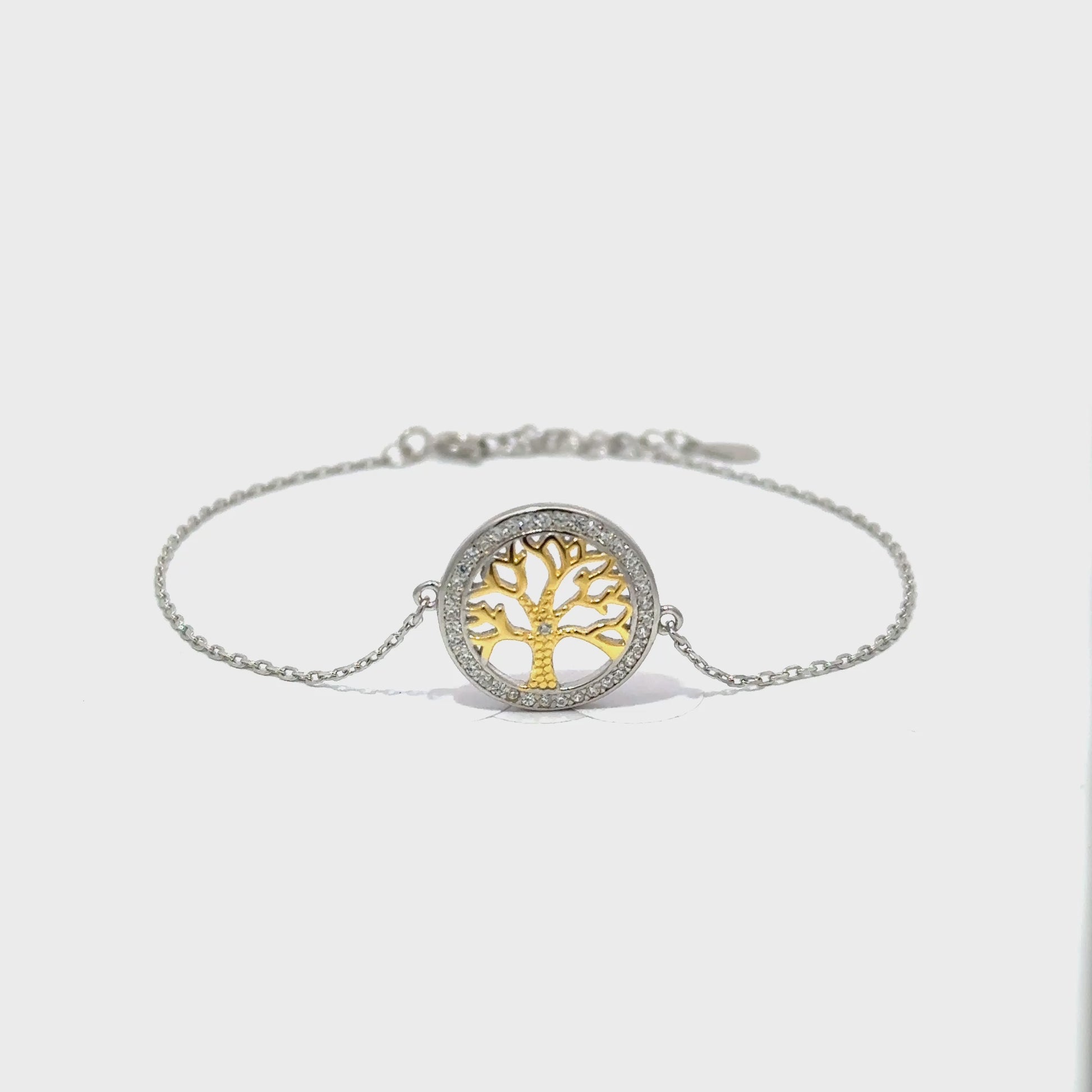 Bratara dama COPACUL VIETII AURIU, argint + zirconia