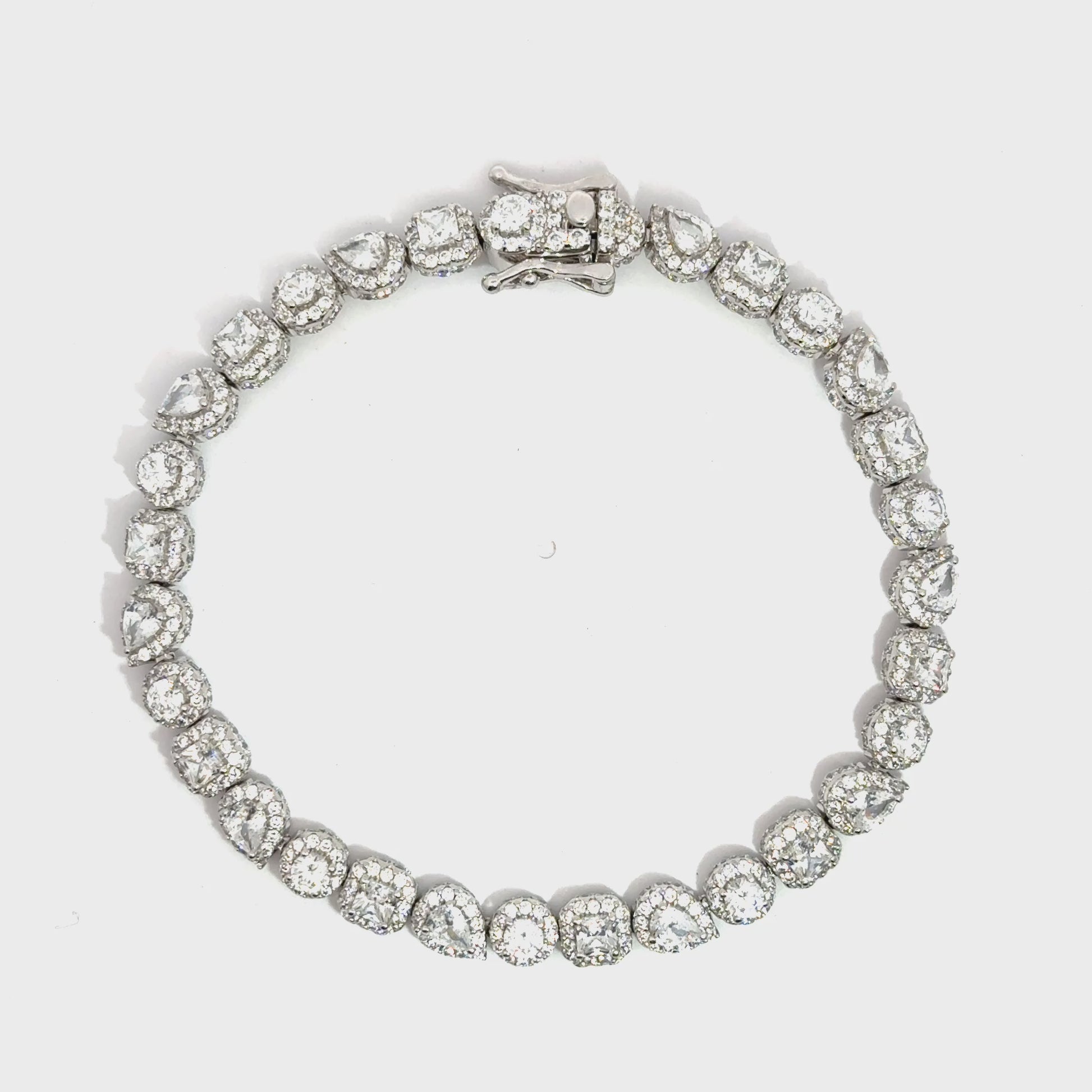 Brațară damă Geometrică, argint + cristale Zirconia