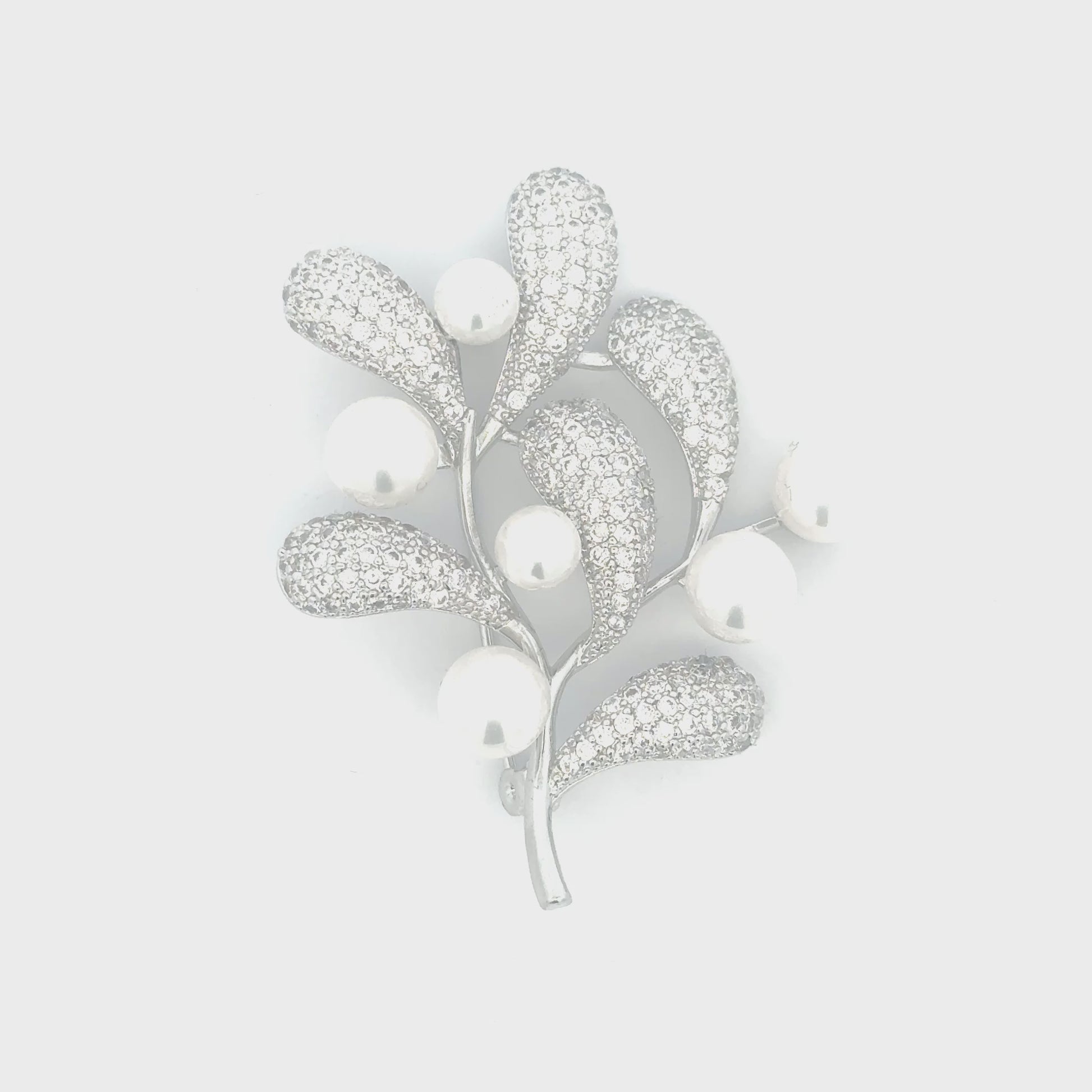 Broșă Swarovski Ramura stilizata – placată cu aur 18K, din oțel inoxidabil