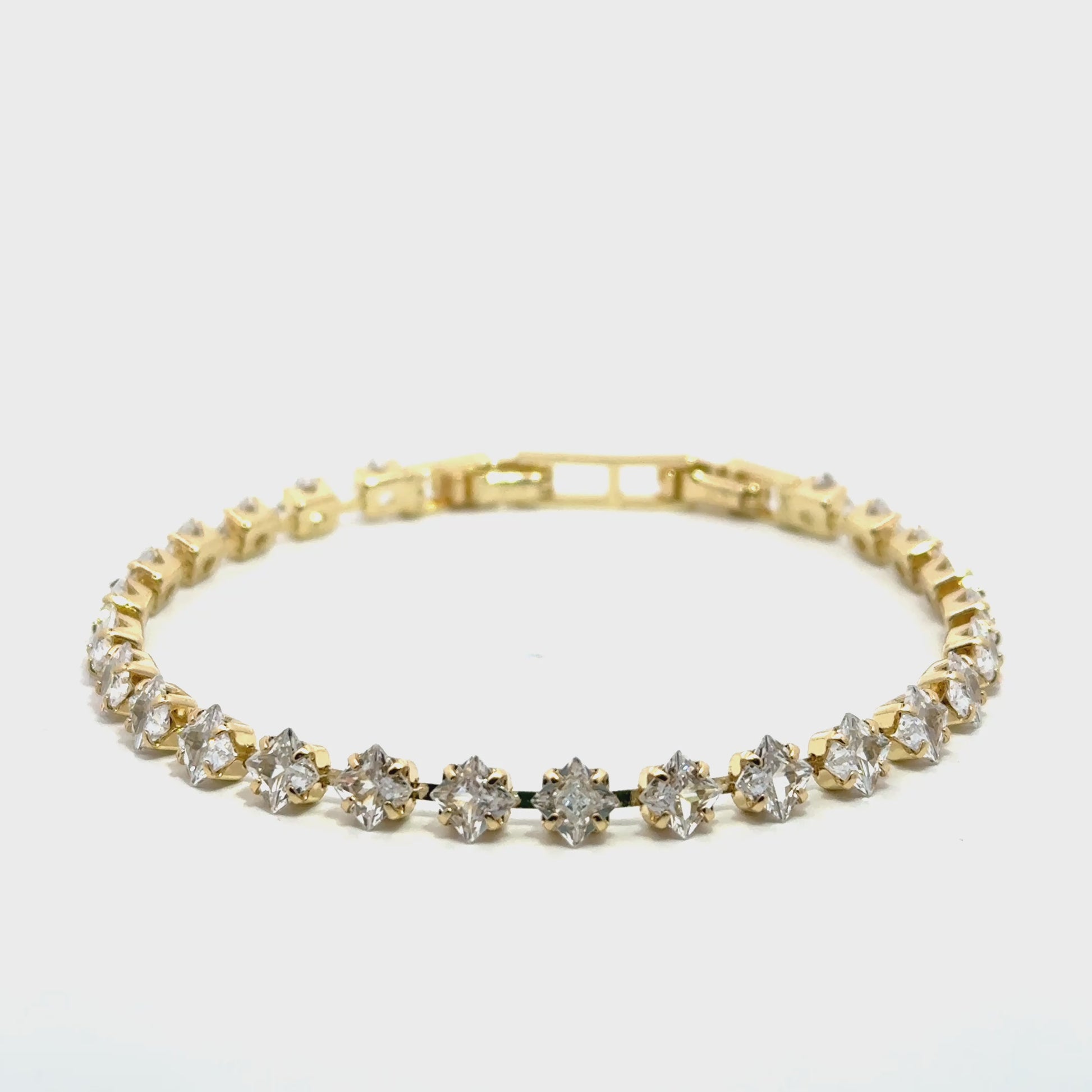 Brățară damă STEA DE CRISTAL, placată cu Aur + Zirconia