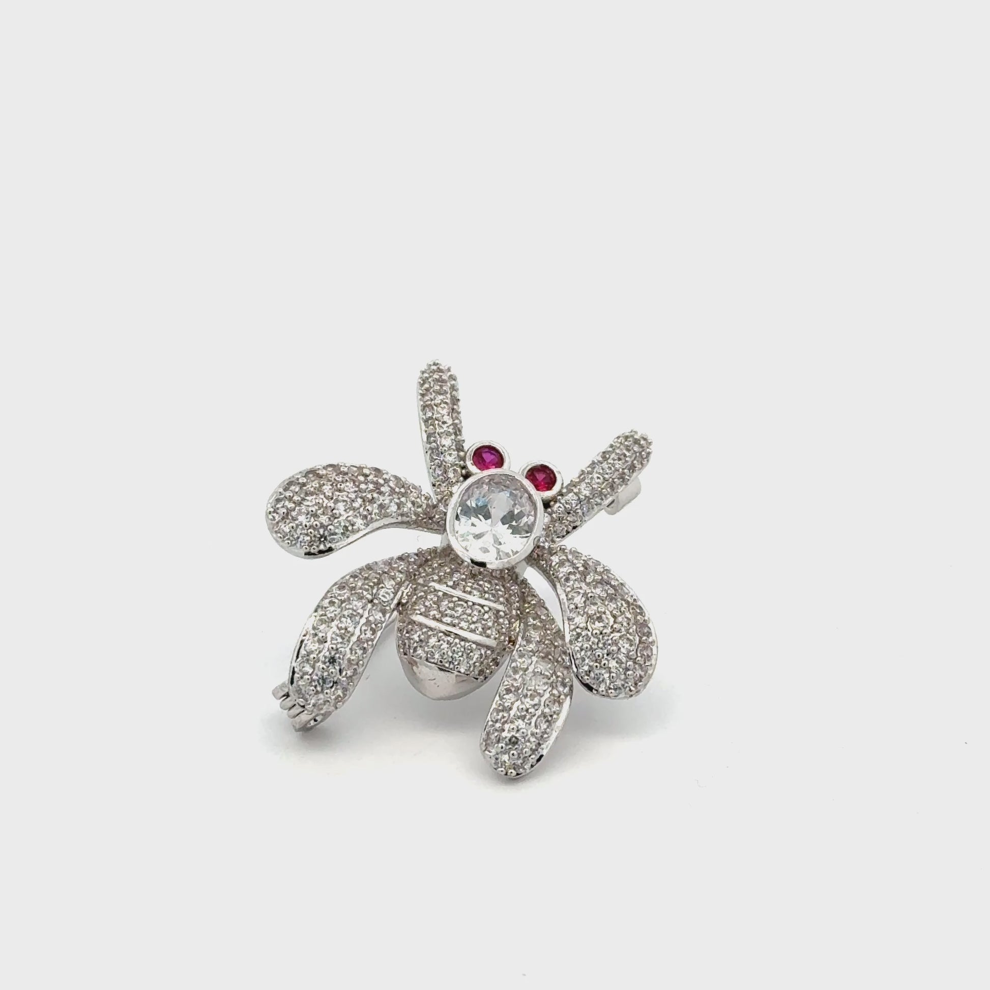 Broșă Swarovski în formă de buburuza – Placată cu Aur de 18K