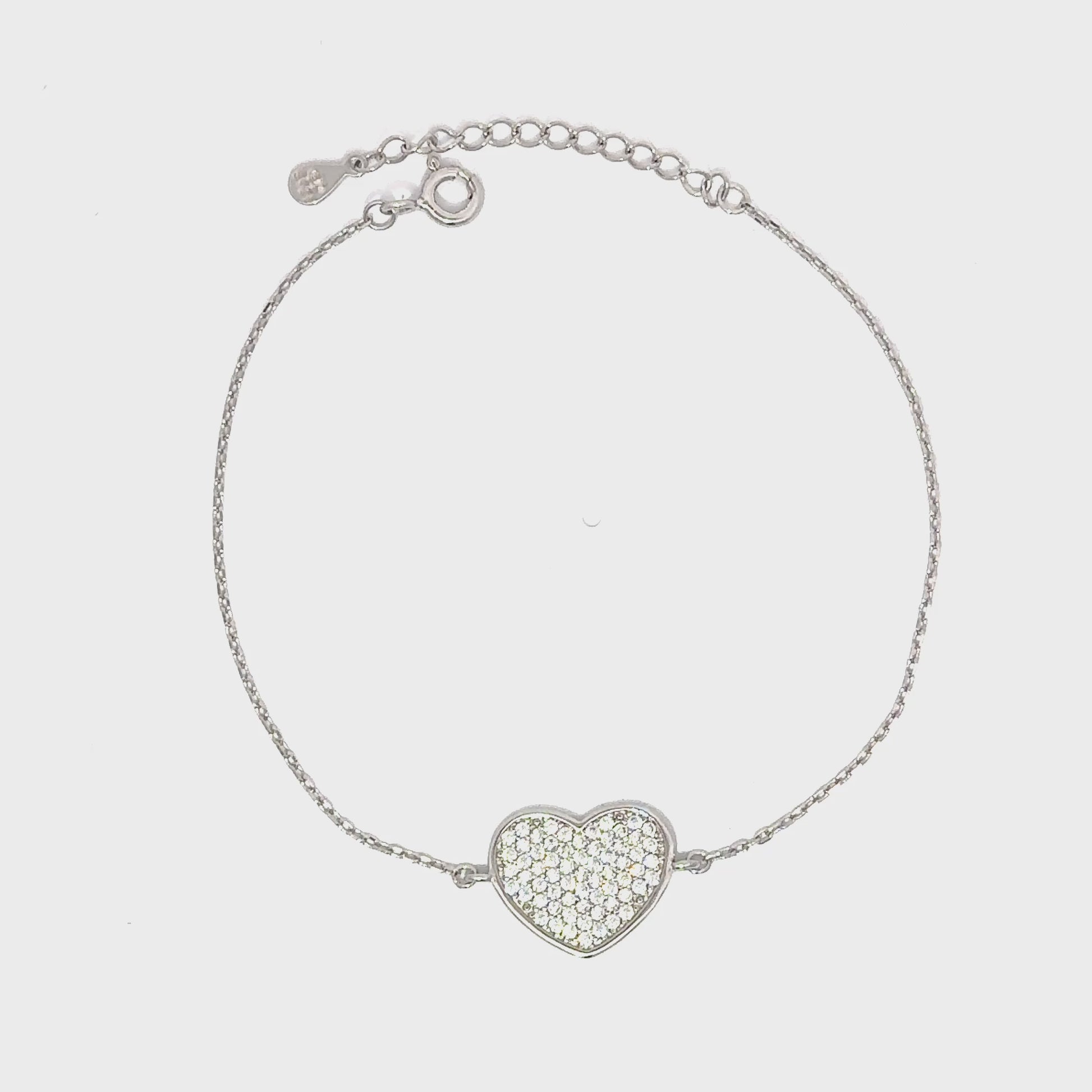 Brățară damă Inimă Plină, argint+zirconia