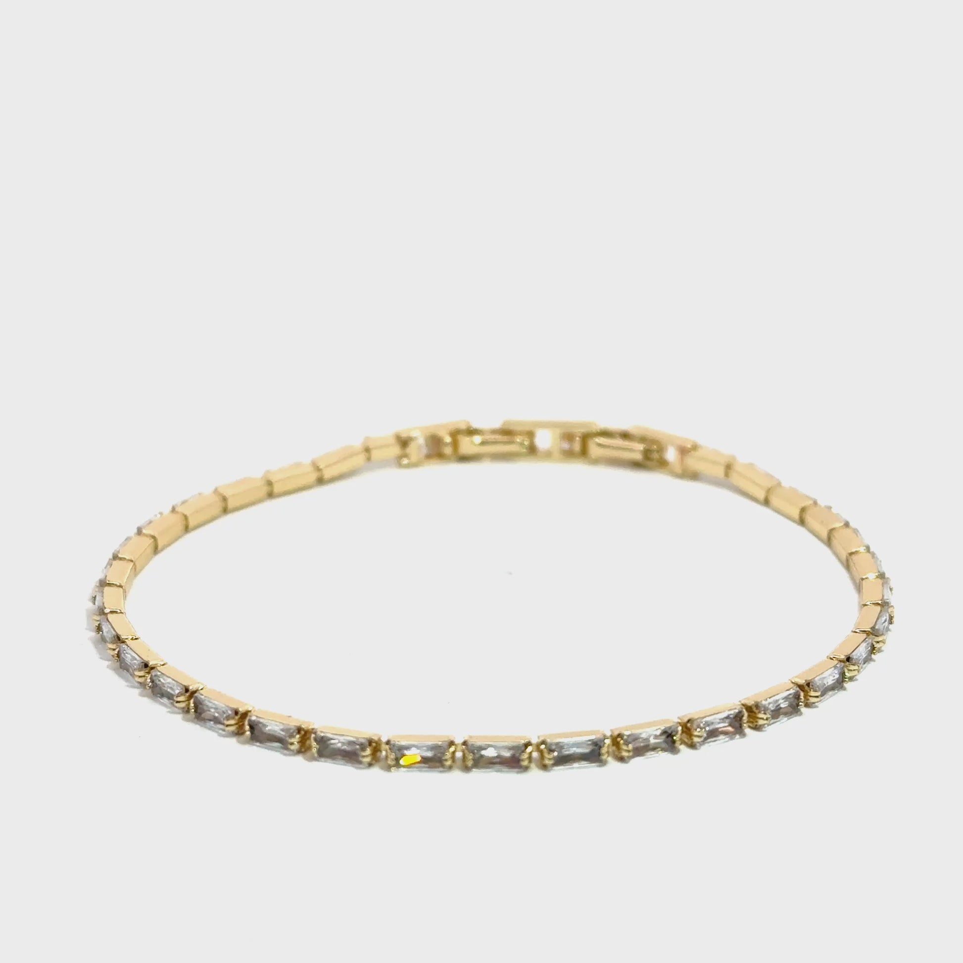 Brățară damă BAGUETTE, Placată cu Aur