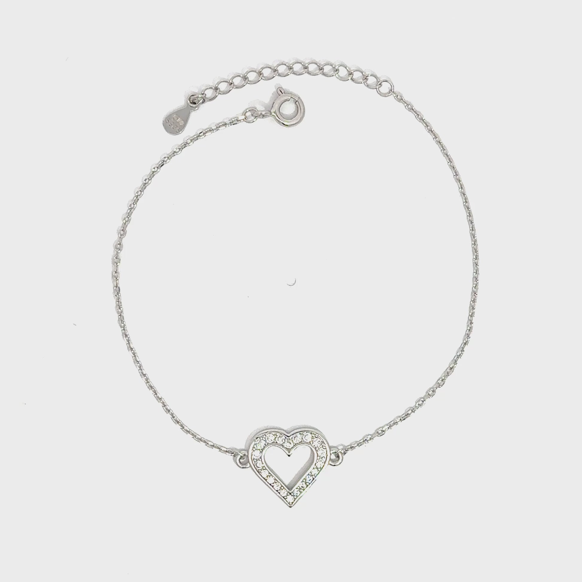 Brățară damă Inimă Cristalină, argint+zirconia
