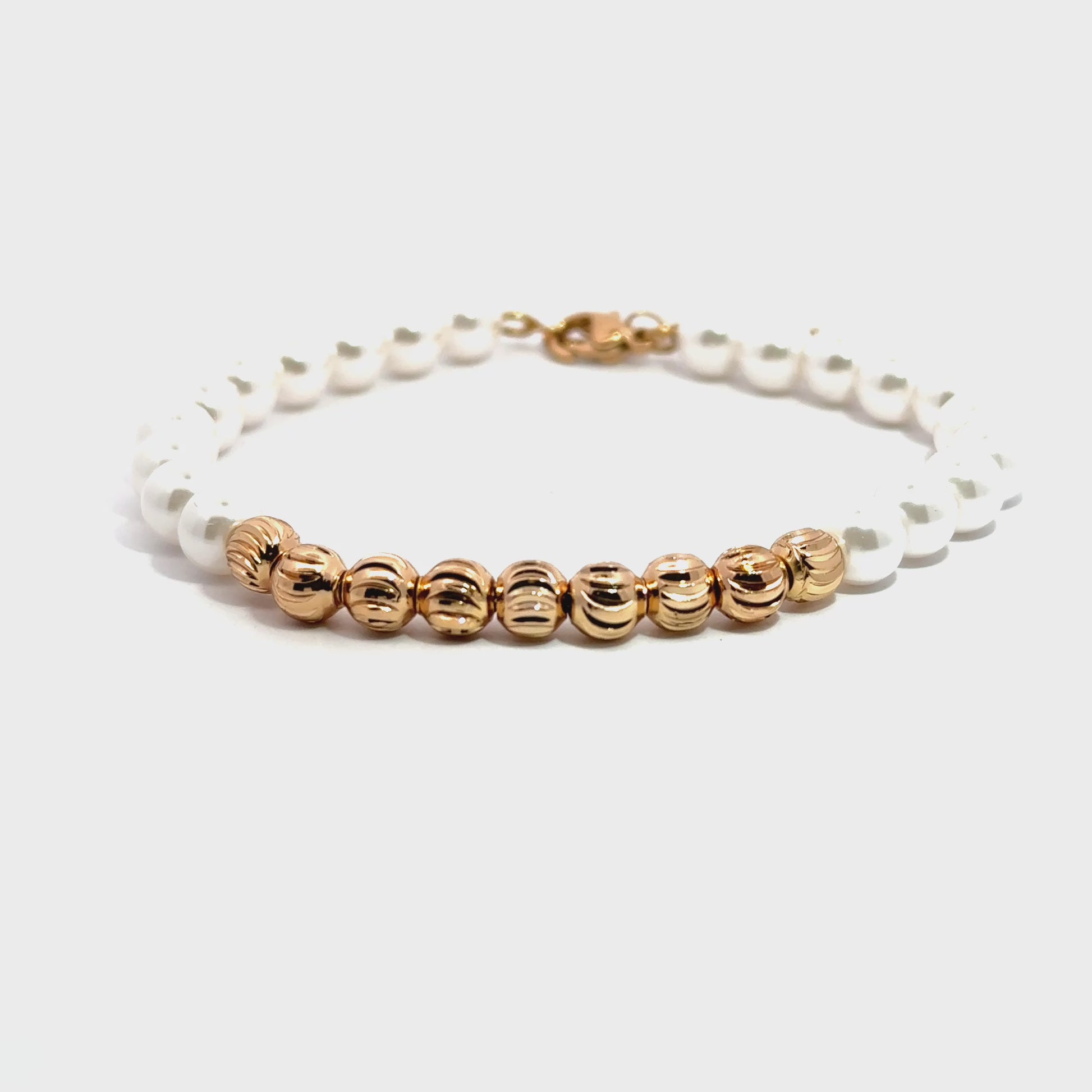 Brățară damă Bile, placată cu aur roz