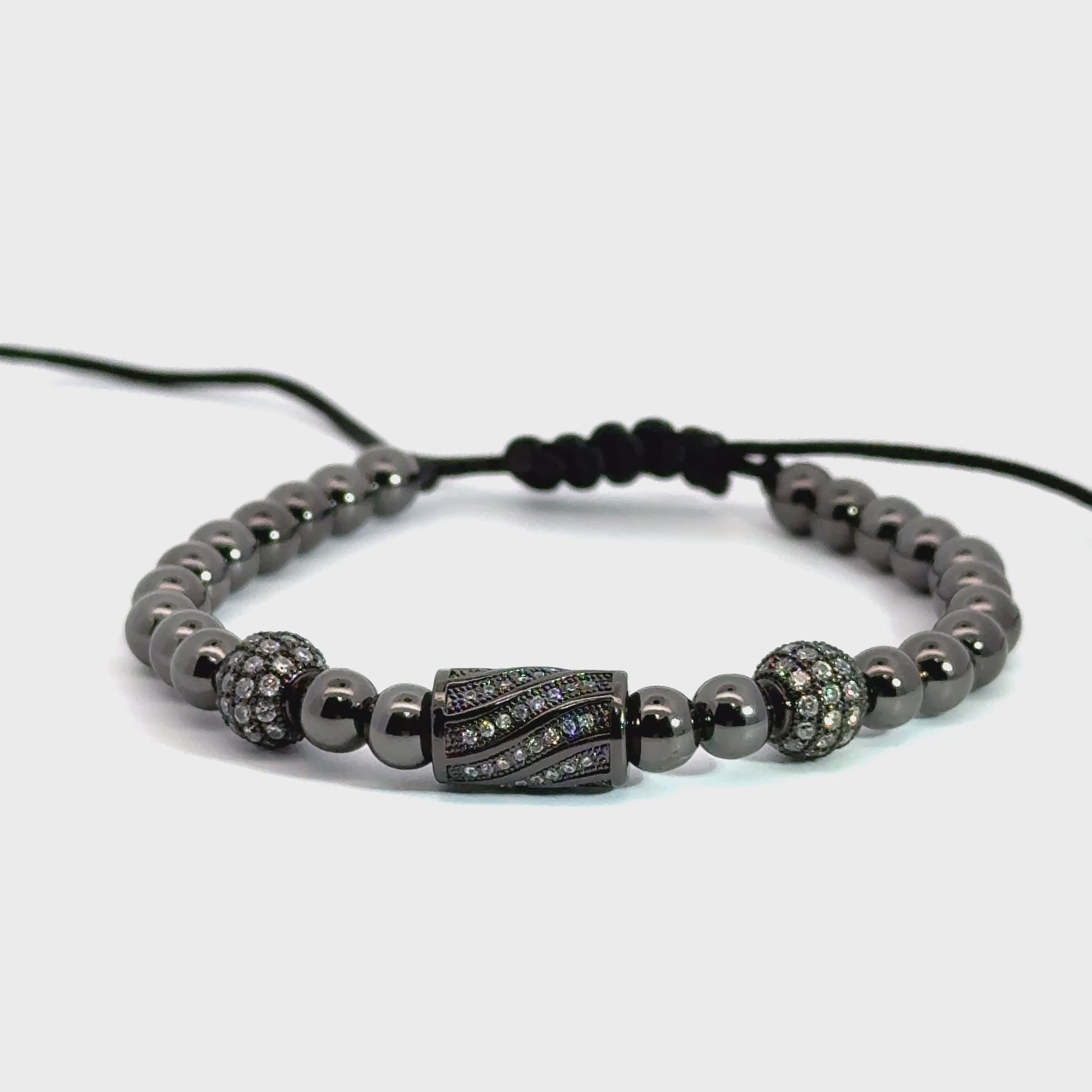 Bratara barbati Shamballa Ball & Tube Cubic Zirconia